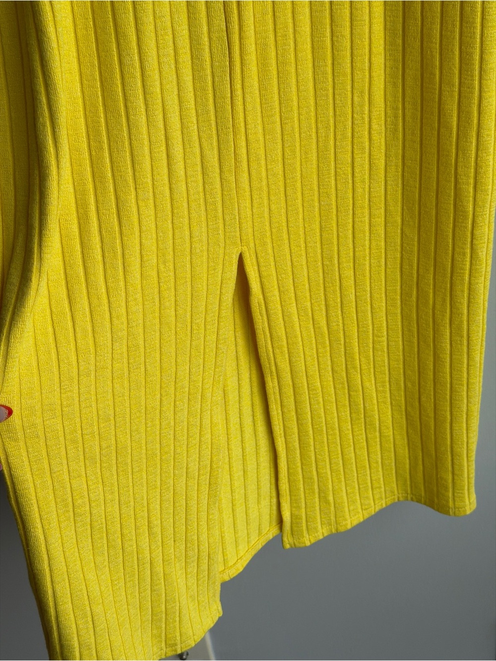 Zara Yellow Ribbed V-Neck Tank Dress - Picture 5 of 8